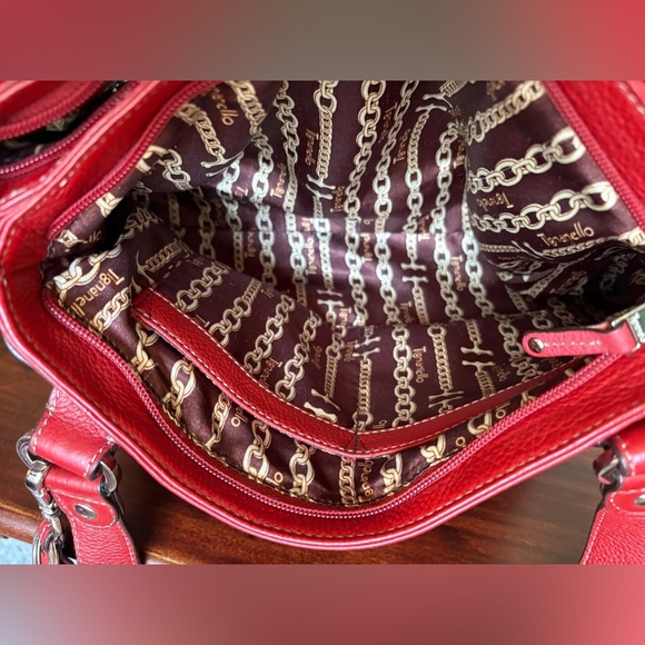 TIGNANELLO RED LEATHER SHOULDER HANDBAG - Picture 6 of 8
